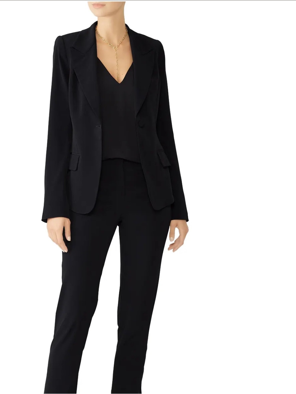 CO Women's Black Single Button Blazer